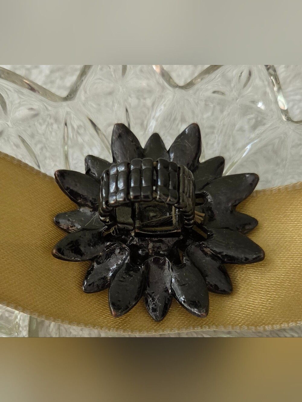 3pc Black Pavé Dome & Filigree Floral Cocktail Stretch Ring Bundle - Picture 3 of 7